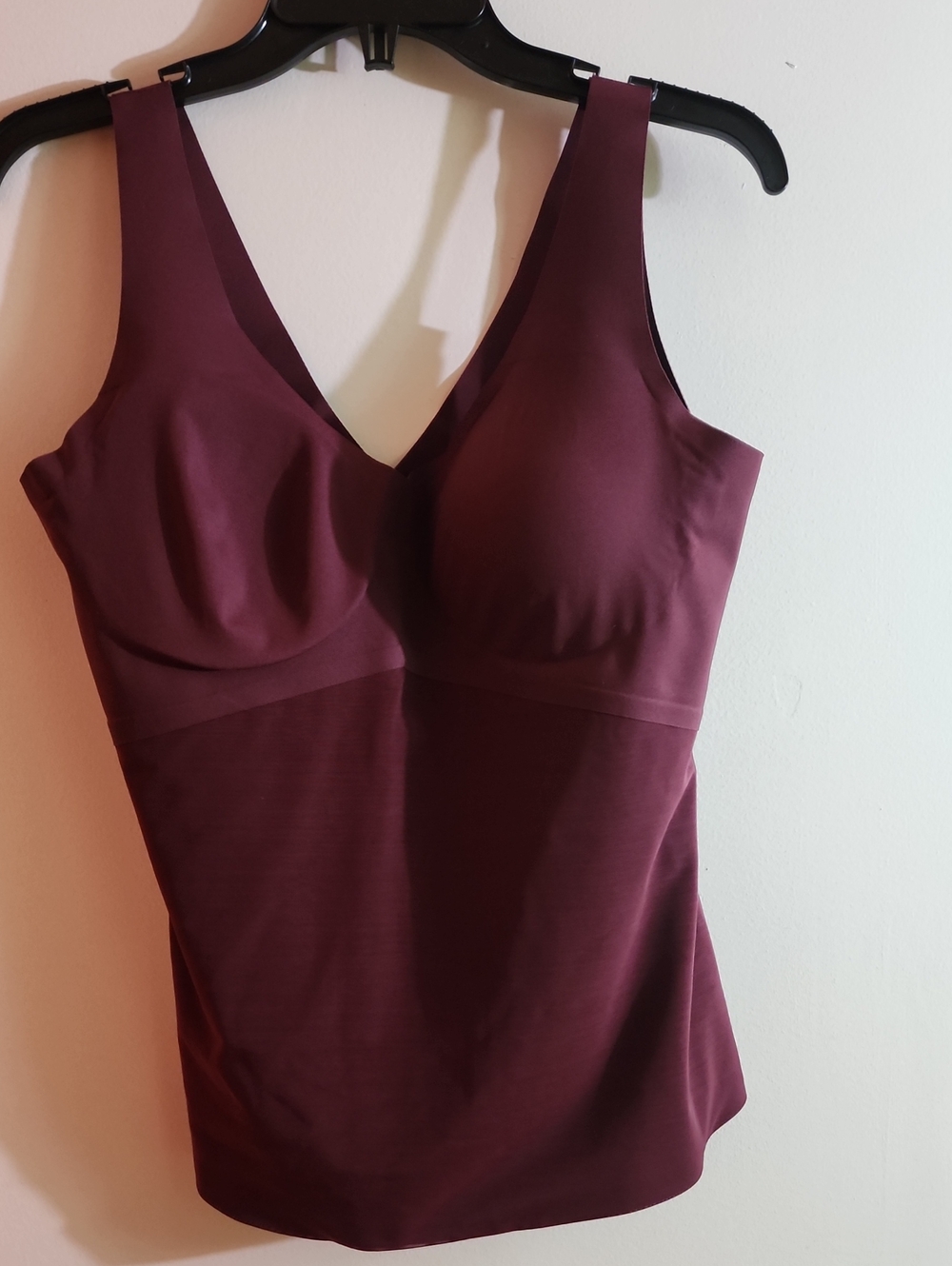 Honeylove V Neck Liftwear Shapewear  Burgundy Tank Top With Built In Bra/ Women